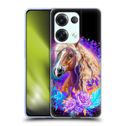 Sheena Pike Animals Purple Horse Spirit With Roses Soft Gel Case for OPPO Reno8 Pro