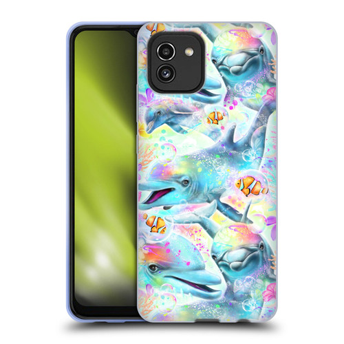 Sheena Pike Animals Rainbow Dolphins & Fish Soft Gel Case for Samsung Galaxy A03 (2021)