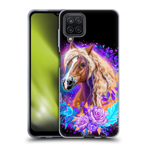 Sheena Pike Animals Purple Horse Spirit With Roses Soft Gel Case for Samsung Galaxy A12 (2020)