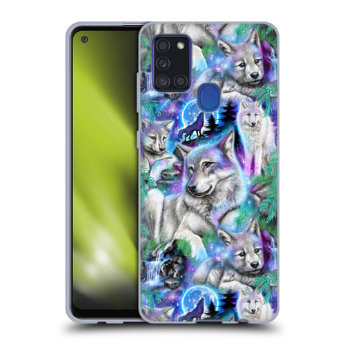 Sheena Pike Animals Daydream Galaxy Wolves Soft Gel Case for Samsung Galaxy A21s (2020)