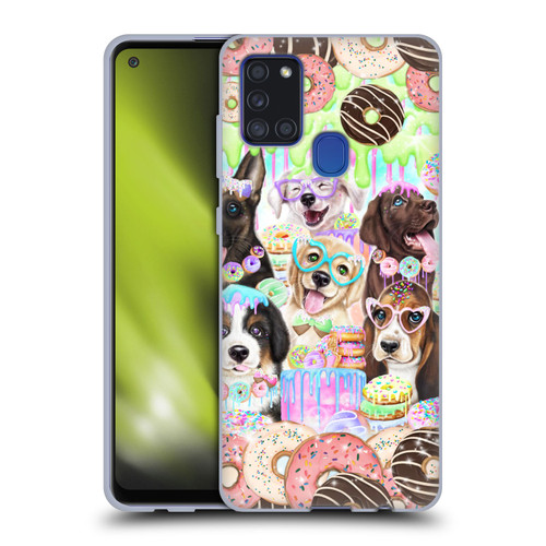 Sheena Pike Animals Puppy Dogs And Donuts Soft Gel Case for Samsung Galaxy A21s (2020)