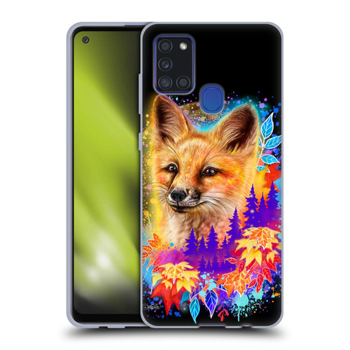 Sheena Pike Animals Red Fox Spirit & Autumn Leaves Soft Gel Case for Samsung Galaxy A21s (2020)