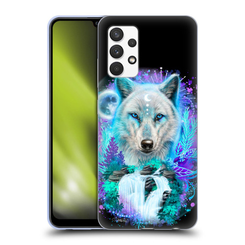 Sheena Pike Animals Winter Wolf Spirit & Waterfall Soft Gel Case for Samsung Galaxy A32 (2021)