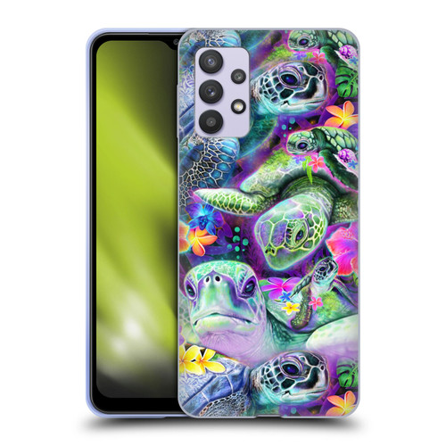 Sheena Pike Animals Daydream Sea Turtles & Flowers Soft Gel Case for Samsung Galaxy A32 5G / M32 5G (2021)