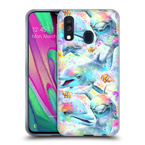 Sheena Pike Animals Rainbow Dolphins & Fish Soft Gel Case for Samsung Galaxy A40 (2019)