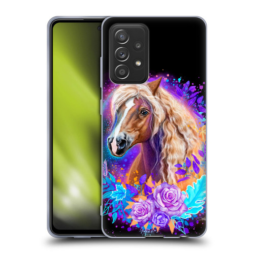 Sheena Pike Animals Purple Horse Spirit With Roses Soft Gel Case for Samsung Galaxy A52 / A52s / 5G (2021)