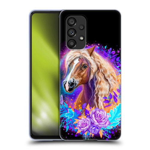 Sheena Pike Animals Purple Horse Spirit With Roses Soft Gel Case for Samsung Galaxy A53 5G (2022)