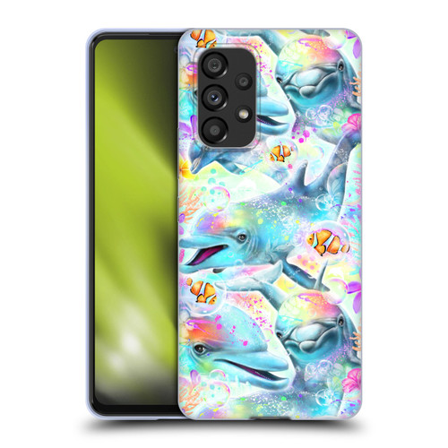 Sheena Pike Animals Rainbow Dolphins & Fish Soft Gel Case for Samsung Galaxy A53 5G (2022)