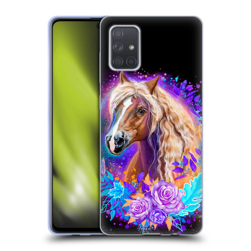 Sheena Pike Animals Purple Horse Spirit With Roses Soft Gel Case for Samsung Galaxy A71 (2019)