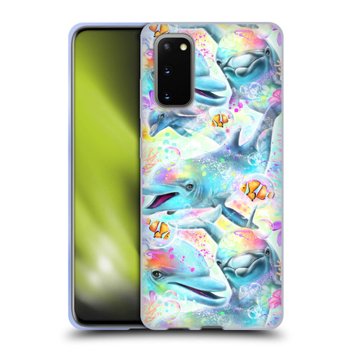 Sheena Pike Animals Rainbow Dolphins & Fish Soft Gel Case for Samsung Galaxy S20 / S20 5G