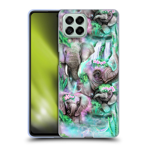 Sheena Pike Animals Daydream Elephants Lagoon Soft Gel Case for Samsung Galaxy M53 (2022)