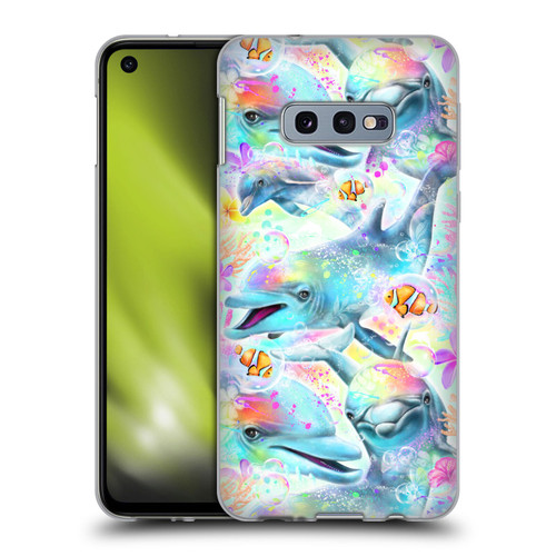 Sheena Pike Animals Rainbow Dolphins & Fish Soft Gel Case for Samsung Galaxy S10e