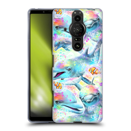 Sheena Pike Animals Rainbow Dolphins & Fish Soft Gel Case for Sony Xperia Pro-I