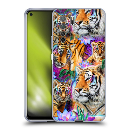 Sheena Pike Big Cats Daydream Tigers With Flowers Soft Gel Case for Huawei Nova 7 SE/P40 Lite 5G