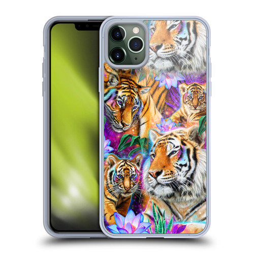 Sheena Pike Big Cats Daydream Tigers With Flowers Soft Gel Case for Apple iPhone 11 Pro Max