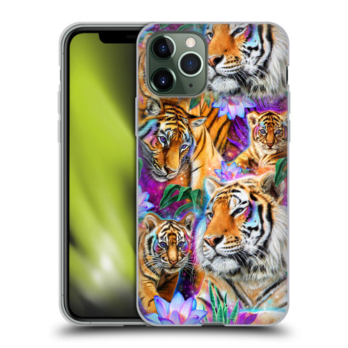 Sheena Pike Big Cats Daydream Tigers With Flowers Soft Gel Case for Apple iPhone 11 Pro