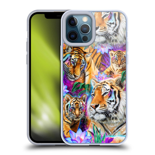 Sheena Pike Big Cats Daydream Tigers With Flowers Soft Gel Case for Apple iPhone 12 Pro Max