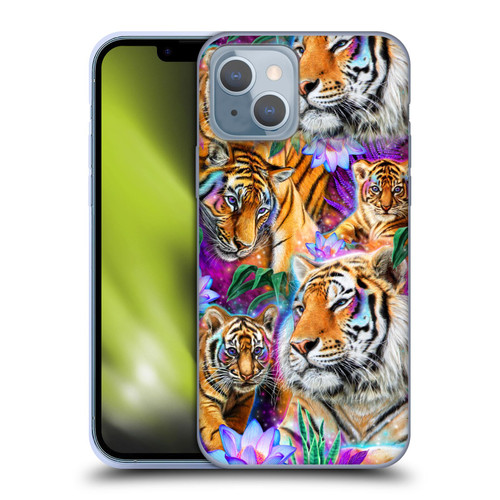 Sheena Pike Big Cats Daydream Tigers With Flowers Soft Gel Case for Apple iPhone 14