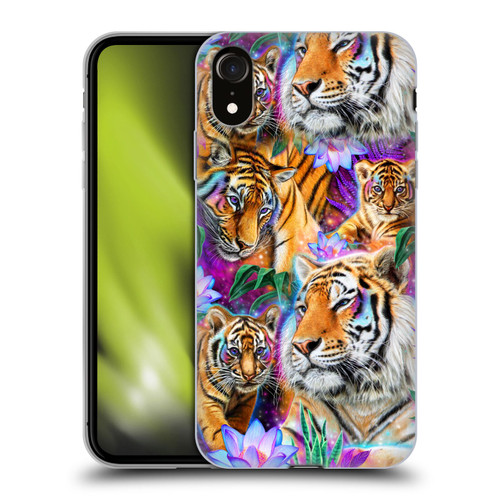 Sheena Pike Big Cats Daydream Tigers With Flowers Soft Gel Case for Apple iPhone XR