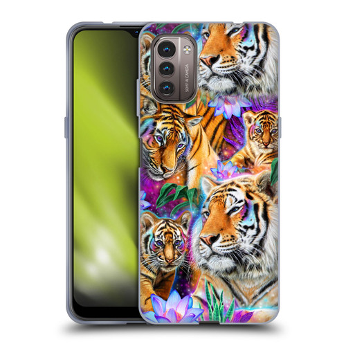 Sheena Pike Big Cats Daydream Tigers With Flowers Soft Gel Case for Nokia G11 / G21