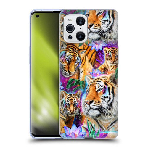 Sheena Pike Big Cats Daydream Tigers With Flowers Soft Gel Case for OPPO Find X3 / Pro