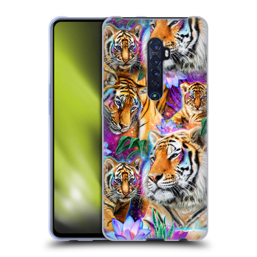 Sheena Pike Big Cats Daydream Tigers With Flowers Soft Gel Case for OPPO Reno 2