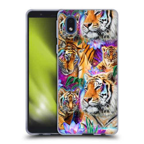 Sheena Pike Big Cats Daydream Tigers With Flowers Soft Gel Case for Samsung Galaxy A01 Core (2020)
