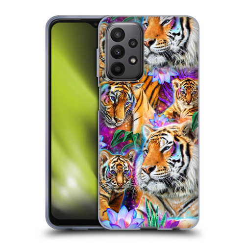 Sheena Pike Big Cats Daydream Tigers With Flowers Soft Gel Case for Samsung Galaxy A23 / 5G (2022)