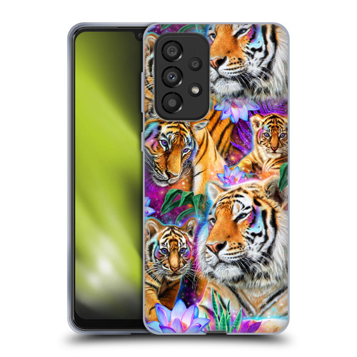Sheena Pike Big Cats Daydream Tigers With Flowers Soft Gel Case for Samsung Galaxy A33 5G (2022)