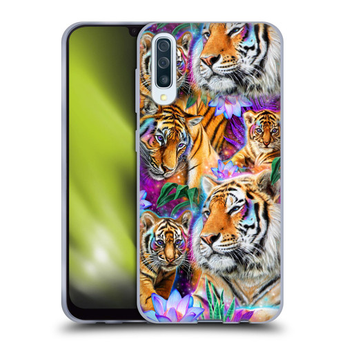 Sheena Pike Big Cats Daydream Tigers With Flowers Soft Gel Case for Samsung Galaxy A50/A30s (2019)