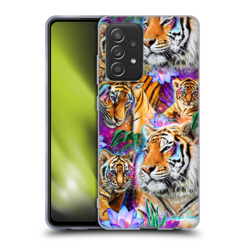 Sheena Pike Big Cats Daydream Tigers With Flowers Soft Gel Case for Samsung Galaxy A52 / A52s / 5G (2021)