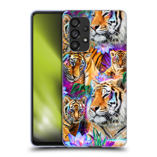 Sheena Pike Big Cats Daydream Tigers With Flowers Soft Gel Case for Samsung Galaxy A53 5G (2022)