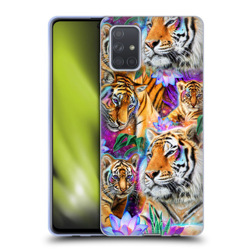Sheena Pike Big Cats Daydream Tigers With Flowers Soft Gel Case for Samsung Galaxy A71 (2019)