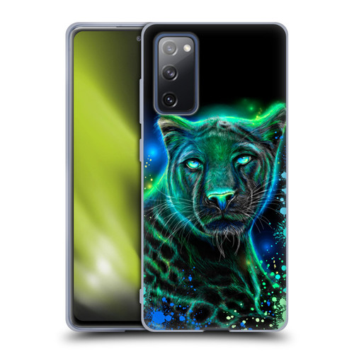 Sheena Pike Big Cats Neon Blue Green Panther Soft Gel Case for Samsung Galaxy S20 FE / 5G