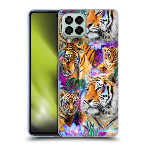 Sheena Pike Big Cats Daydream Tigers With Flowers Soft Gel Case for Samsung Galaxy M53 (2022)