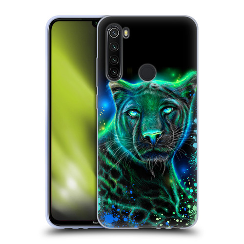 Sheena Pike Big Cats Neon Blue Green Panther Soft Gel Case for Xiaomi Redmi Note 8T