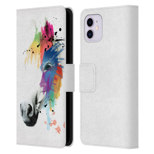 Mark Ashkenazi Animals Horse Portrait Leather Book Wallet Case Cover For Apple iPhone 11