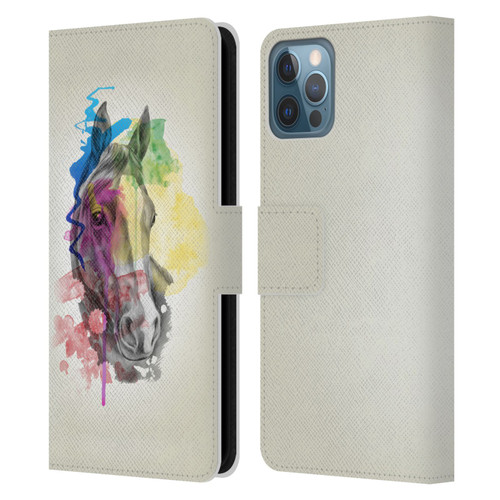 Mark Ashkenazi Animals Horse Leather Book Wallet Case Cover For Apple iPhone 12 / iPhone 12 Pro