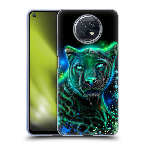 Sheena Pike Big Cats Neon Blue Green Panther Soft Gel Case for Xiaomi Redmi Note 9T 5G