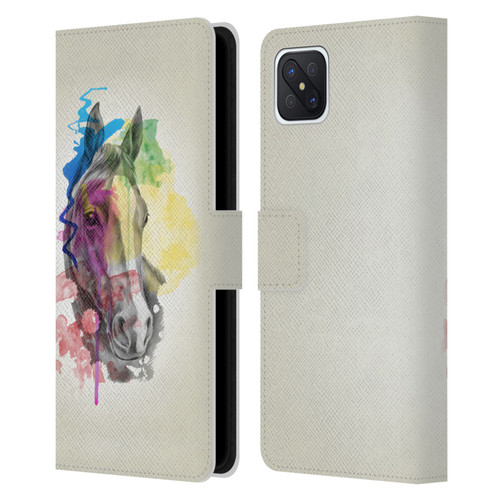Mark Ashkenazi Animals Horse Leather Book Wallet Case Cover For OPPO Reno4 Z 5G