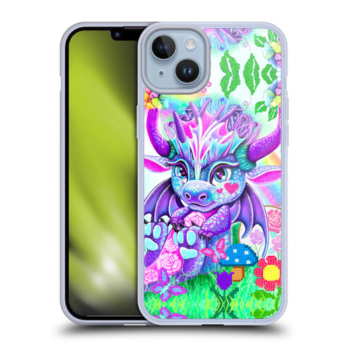 Sheena Pike Dragons Cross-Stitch Lil Dragonz Soft Gel Case for Apple iPhone 14 Plus