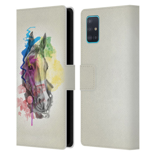 Mark Ashkenazi Animals Horse Leather Book Wallet Case Cover For Samsung Galaxy A51 (2019)