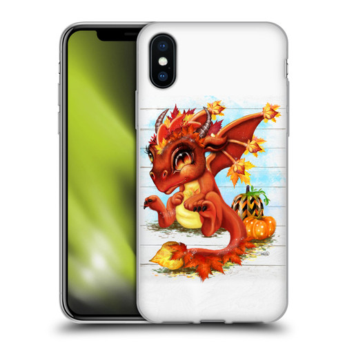 Sheena Pike Dragons Autumn Lil Dragonz Soft Gel Case for Apple iPhone X / iPhone XS