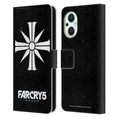Far Cry 5 Key Art And Logo Distressed Look Cult Emblem Leather Book Wallet Case Cover For OPPO Reno8 Lite
