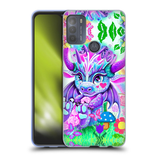 Sheena Pike Dragons Cross-Stitch Lil Dragonz Soft Gel Case for Motorola Moto G50