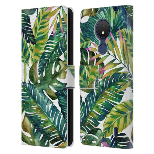 Mark Ashkenazi Banana Life Tropical Leaves Leather Book Wallet Case Cover For Nokia C21