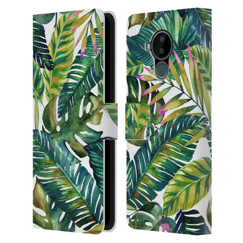 Mark Ashkenazi Banana Life Tropical Leaves Leather Book Wallet Case Cover For Nokia C30