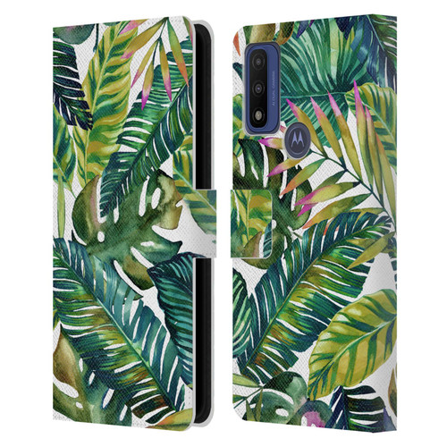 Mark Ashkenazi Banana Life Tropical Leaves Leather Book Wallet Case Cover For Motorola G Pure