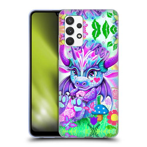 Sheena Pike Dragons Cross-Stitch Lil Dragonz Soft Gel Case for Samsung Galaxy A32 (2021)