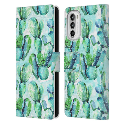 Mark Ashkenazi Banana Life Cactus Leather Book Wallet Case Cover For Motorola Moto G52